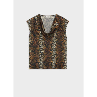 Benitier Collar Top - Leopard