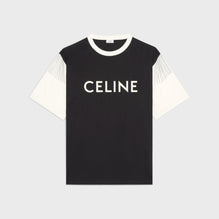 Men Oversized Celine Fringe T-Shirt - Black/White