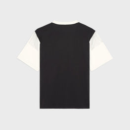 Men Oversized Celine Fringe T-Shirt - Black/White