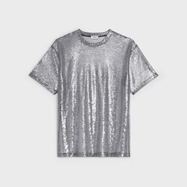 Men Loose Sequined T-Shirt - Black