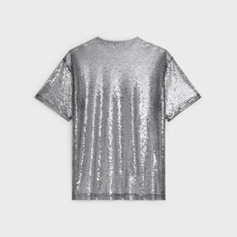 Men Loose Sequined T-Shirt - Black