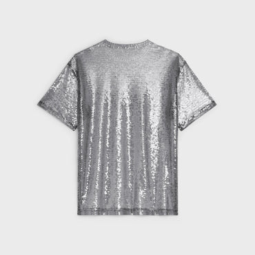 Loose Sequined T-Shirt - Black