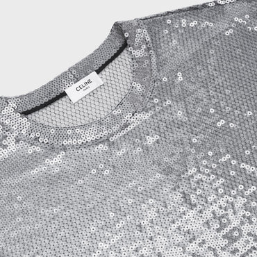 Loose Sequined T-Shirt - Black