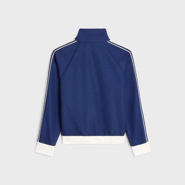 Celine Cropped Tracksuit Jacket - Navy/Off White