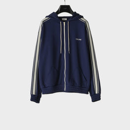 Men Celine Hooded Tracksuit Jacket - Navy/Off White