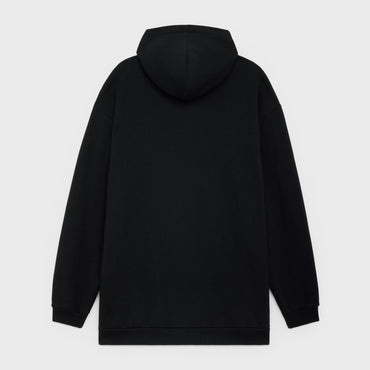 Hoodie Over Embroidery Face - Black
