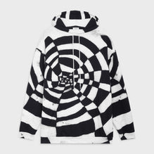 Hoodie Oversize Spider Allover Molleton Classique - Ecru / Black