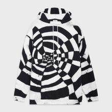 Oversized Spider Allover Hoodie - Ecru/Black