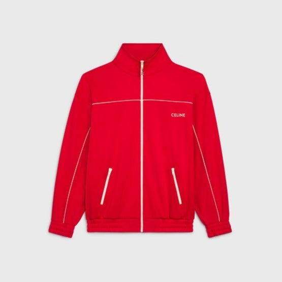 Men Celine Loose Zip Sweat-Shirt - Red