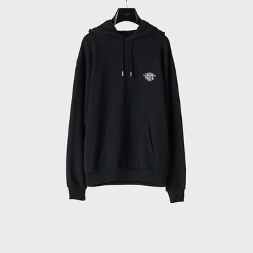 Hoodie Loose Celine Wiltern Cotton Fleece - Black / White