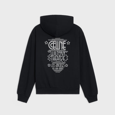 Hoodie Loose Celine Wiltern Cotton Fleece - Black / White