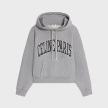 Hoodie Oversize Celine Paris - Grey Melange/Navy Stonewashe