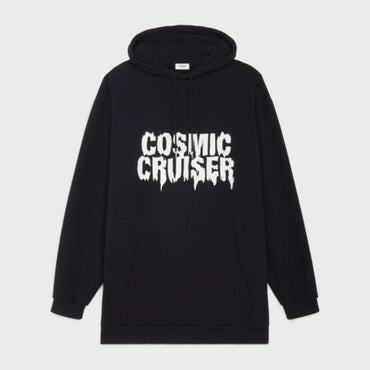 Oversized Cosmic Cruiser Hoodie - Black/White
