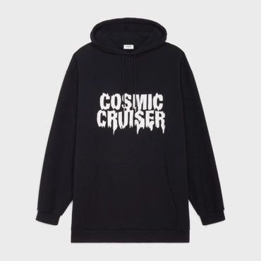 Oversized Cosmic Cruiser Hoodie - Black/White