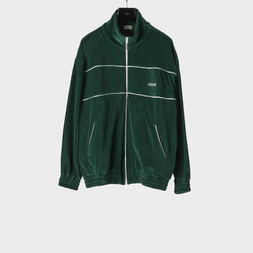 Celine Tracksuit Jacket - Bottle Green/Off White