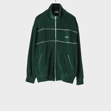 Celine Tracksuit Jacket - Bottle Green/Off White