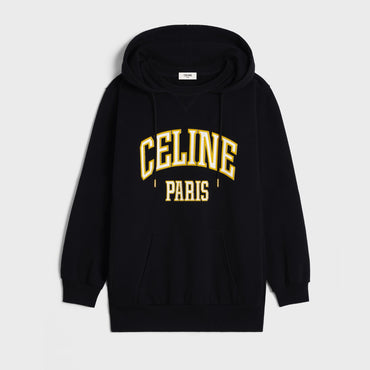 Hoodie Oversize Celine Paris - Black/Yellow/White