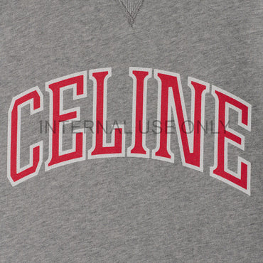 Sweat Loose Celine College - Grey Melange/Red/Off White