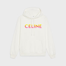 Men Celine Multico Loose Hoodie - Off White