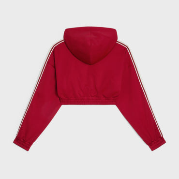 Celine Label Cropped Hoodie - Rust