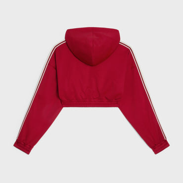 Celine Label Cropped Hoodie - Rust