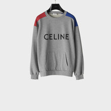 Men Celine Loose Insert Sweat-Shirt - Grey Melange/Red Intense/Blu