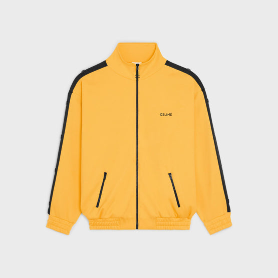 Men Zip-Up Sweat-Shirt With Snap Bands - Golden Yellow/Black