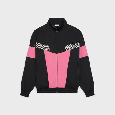 Sweat Zippé Découpes Double-Face Jersey - Black/ Rose Dahlia/ Zebra