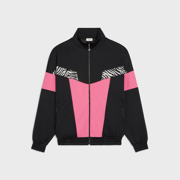 Sweat Zippé Découpes Double-Face Jersey - Black/ Rose Dahlia/ Zebra