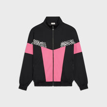 Cut-Out Zip-Up Sweat-Shirt - Black/Rose Dahlia/Zebra