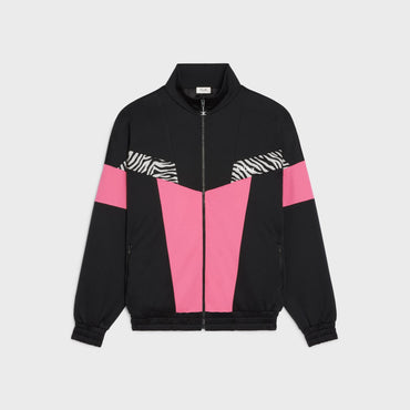 Cut-Out Zip-Up Sweat-Shirt - Black/Rose Dahlia/Zebra