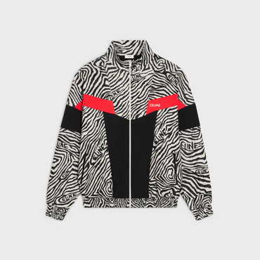 Cut-Out Zip-Up Sweat-Shirt - Zebra/Black/Red