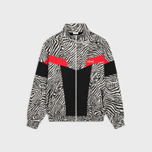 Men Cut-Out Zip-Up Sweat-Shirt - Zebra/Black/Red