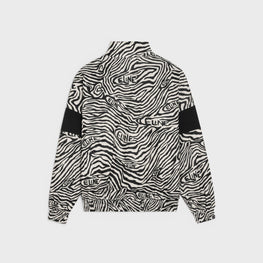 Men Cut-Out Zip-Up Sweat-Shirt - Zebra/Black/Red