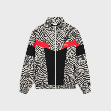 Cut-Out Zip-Up Sweat-Shirt - Zebra/Black/Red