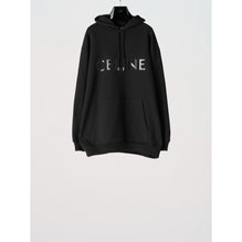 Men Celine Vinyl Loose Hoodie - Black