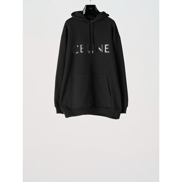 Celine Vinyl Loose Hoodie - Black