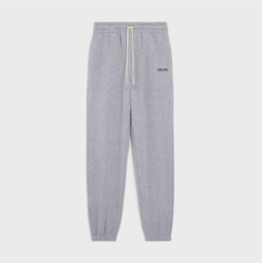 Jogging Loose Brode Celine Cotton Fleece - Grey/ Black