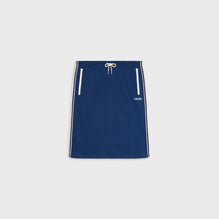 Straight Skirt With Two-Tone Band - Blue/White