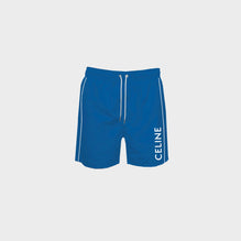 Men Piping Swim Shorts - Royal Blue