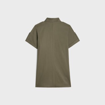 Army Pockets T-Shirt Dress - Khaki