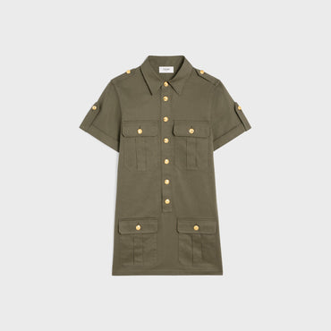 Army Pockets T-Shirt Dress - Khaki