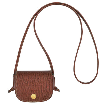 Épure  Coin purse with leather lace - Brown