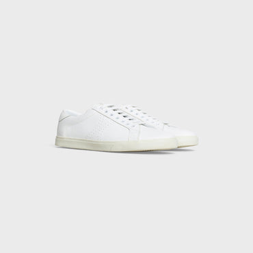 Celine Triomphe Sneakers - Low Lace Up Sneaker Perf Logo - White