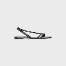 Square Cut Straps Sandal 05 - Black/Natural