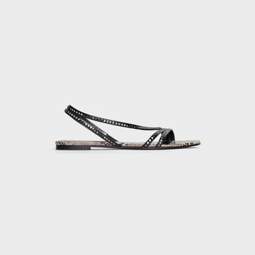 Square Cut Straps Sandal 05 - Black/Natural
