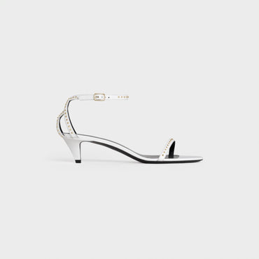 Celine Sharp Sandal 45 Patent Calfskin - White