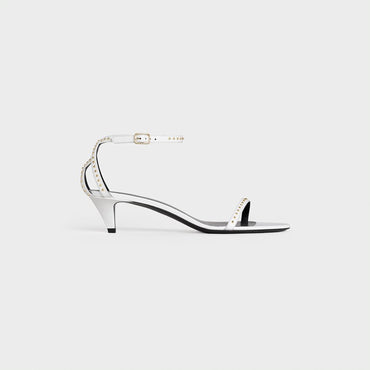 Celine Sharp Sandal 45 Patent Calfskin - White