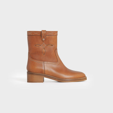 Celine Folco Ankle Boot 35 Vegetal Calfskin - Tan