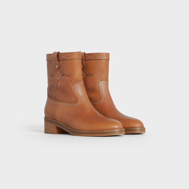 Celine Folco Ankle Boot 35 Vegetal Calfskin - Tan